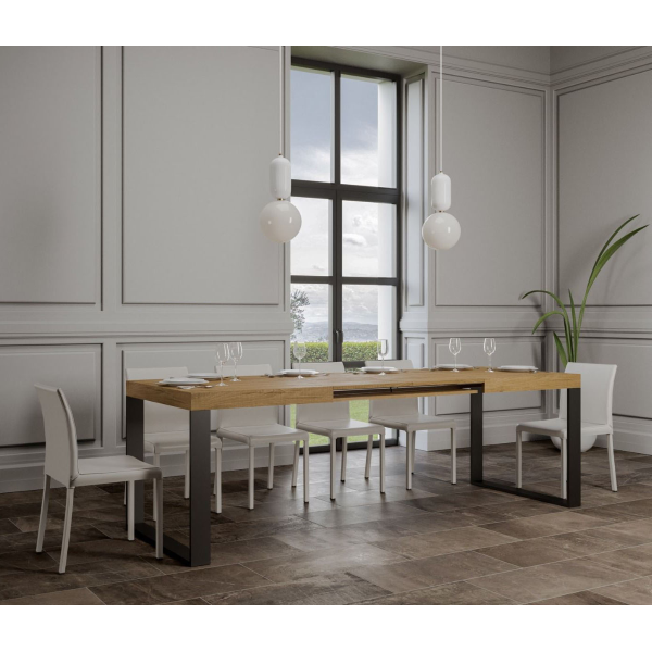 Ausziehbarer Tisch bis 284 cm TECNO 90X180 Eiche natur