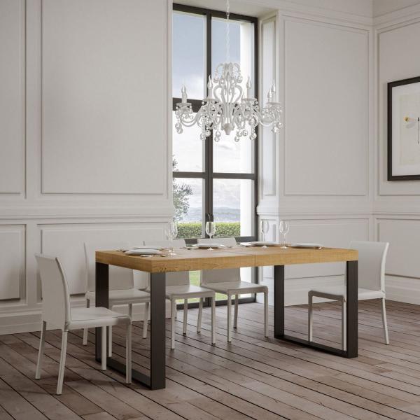 Ausziehbarer Tisch bis 284 cm TECNO 90X180 Eiche natur