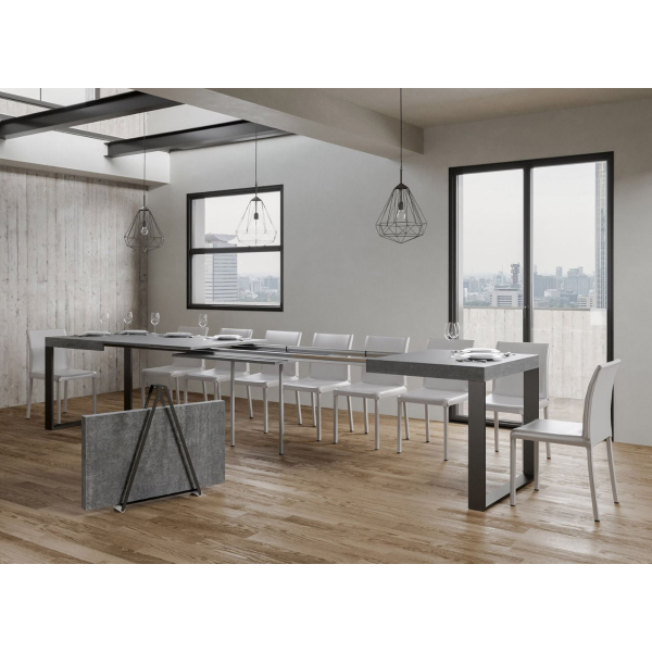 TECNO 90X130 Betontisch ausziehbar auf 390 cm