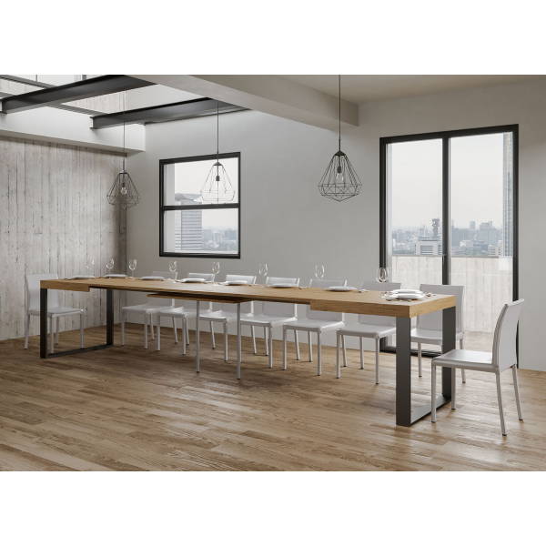 TECNO Tisch 90X130 Eiche natur ausziehbar auf 390 cm