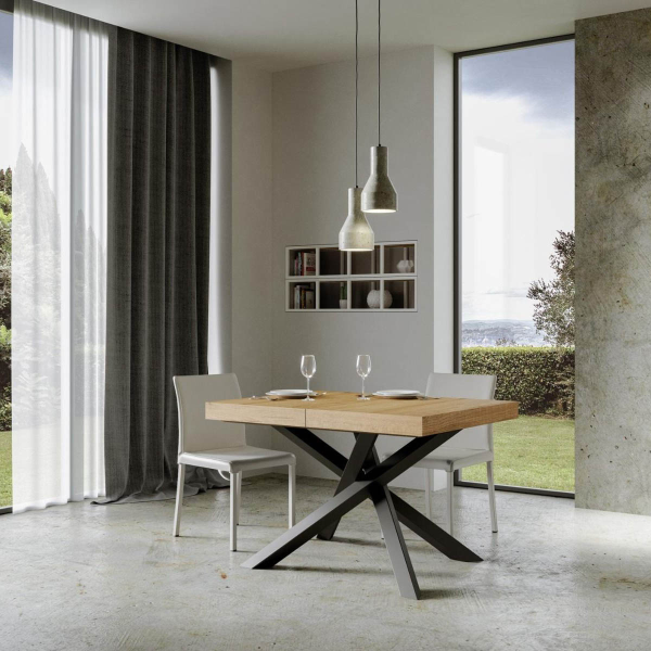 VOLANTIS nature oak table 90X130 extendable to 390 cm