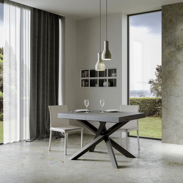 VOLANTIS 90X130 concrete table extendable to 234 cm
