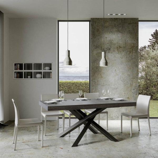 VOLANTIS 90x160 concrete table extendable to 420 cm