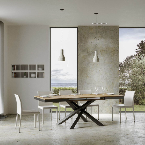 Tavolo 90x120 VOLANTIS EVOLUTION Quercia Natura allungabile a 224 cm