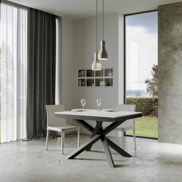 Table 90x120 VOLANTIS EVOLUTION white ash extendable to 224 cm