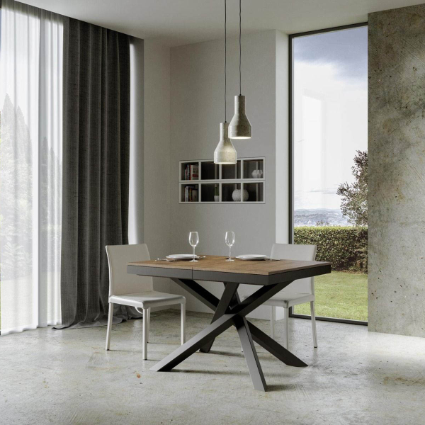 VOLANTIS EVOLUTION walnut table 90x120 extendable to 224 cm