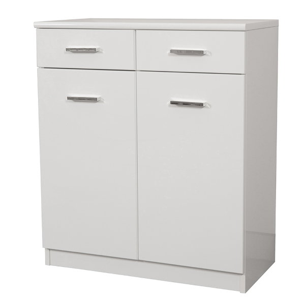 Multipurpose furniture 69x34 with 2 doors and 2 drawers CLASSIC Glossy White