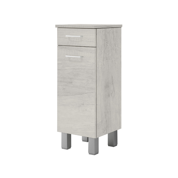 Mobile multiuso 35x34 con anta e cassetto GAIA Quercia Bianco