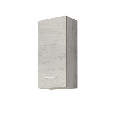 Space-saving single wall unit with 1 door H71 GAIA white oak