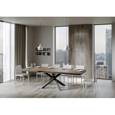 VOLANTIS EVOLUTION table 90x160 extendable to 264 cm Walnut top