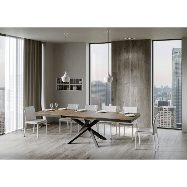 VOLANTIS EVOLUTION table 90x160 extendable to 264 cm Walnut top