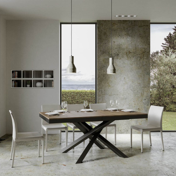 VOLANTIS EVOLUTION table 90x160 extendable to 264 cm Walnut top