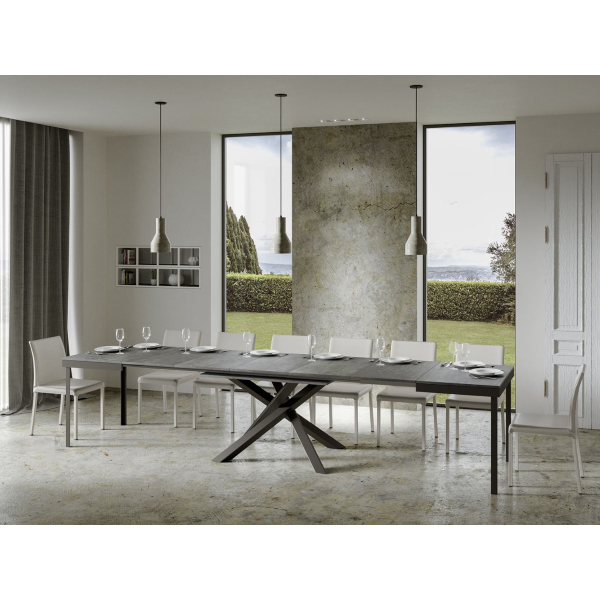 VOLANTIS EVOLUTION table 90x160 extendable to 420 cm concrete