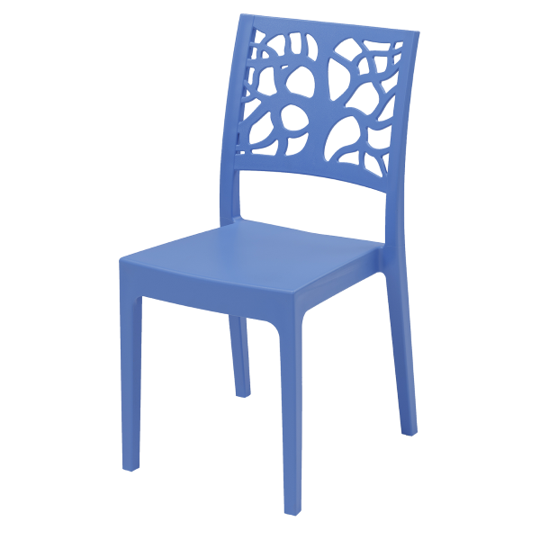 Stapelbarer Küchenbarstuhl aus Polypropylen TETI Light Blue Set 2