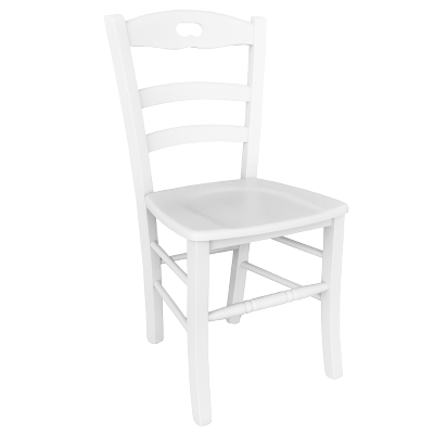 Chaise de cuisine avec assise en bois LOIRE Laqué Blanc SET 2 PCS