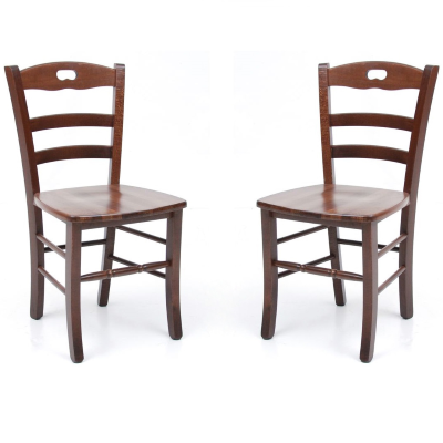 Chaise de cuisine avec assise en bois LOIRE noyer SET 2 PCS