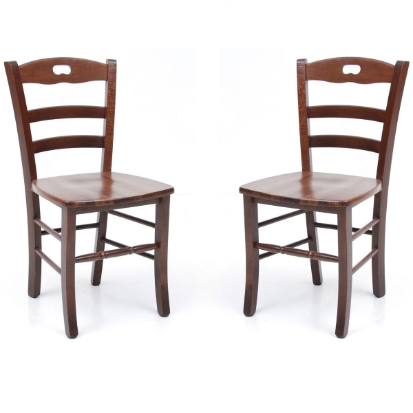 Chaise de cuisine avec assise en bois LOIRE noyer SET 2 PCS