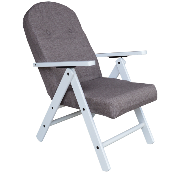 Poltrona reclinabile legno Laccato Bianco e tessuto Grigio AMALFI  