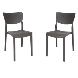 Stapelstuhl für drinnen und draußen LIBRA Anthrazit 2 Stühle