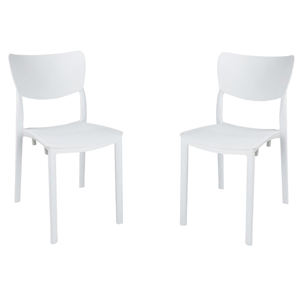 Stapelstuhl für drinnen und draußen LIBRA Weiß 2 Stühle