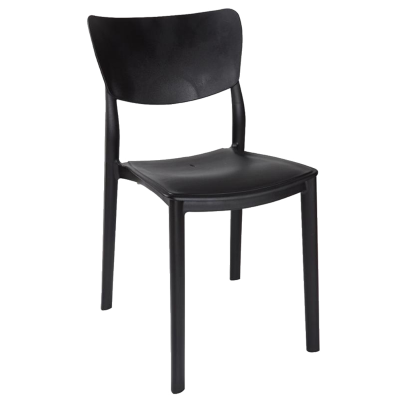 Stackable chair for indoors and outdoors LIBRA Black 2 chairs