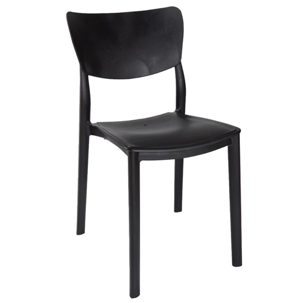 Stackable chair for indoors and outdoors LIBRA Black 2 chairs