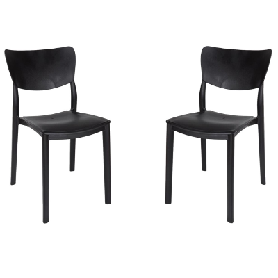 Stackable chair for indoors and outdoors LIBRA Black 2 chairs