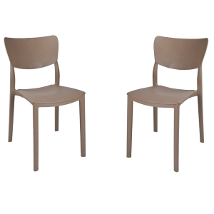 LIBRA Stapelstuhl für drinnen und draußen Taubengrau 2 Stühle