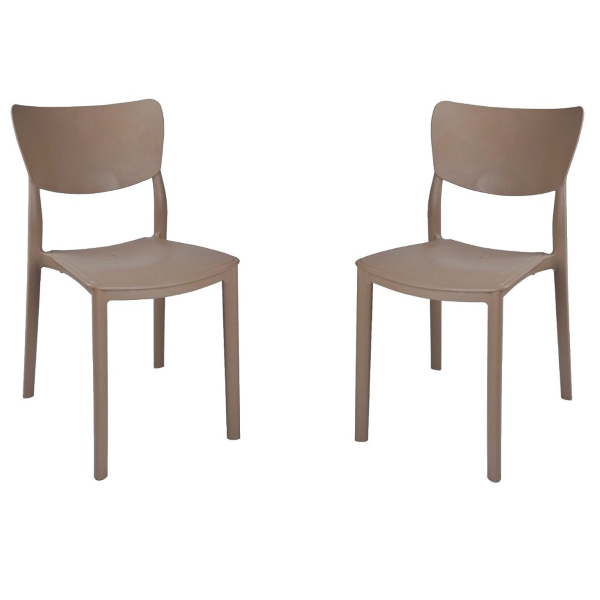Chaise empilable LIBRA pour l'intérieur et l'extérieur gris tourterelle 2 chaises
