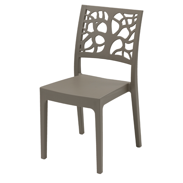 Chaise empilable en polypropylène pour l'intérieur et l'extérieur TETI gris tourterelle Set 2