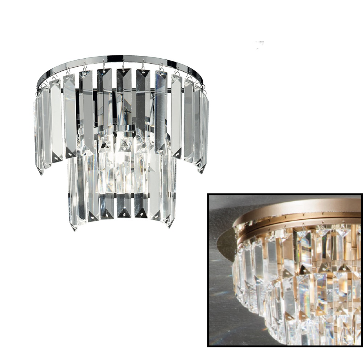 Lampada applique cristallo 1 luce G9 - CASTLE Oro