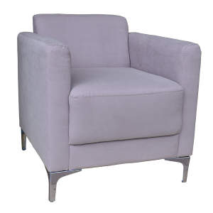 Square office armchair - PRAGUE in lilac fabric