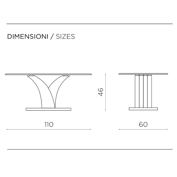Wohnzimmer-Couchtisch mit Glas-Teak-Holzstruktur - TINDARO