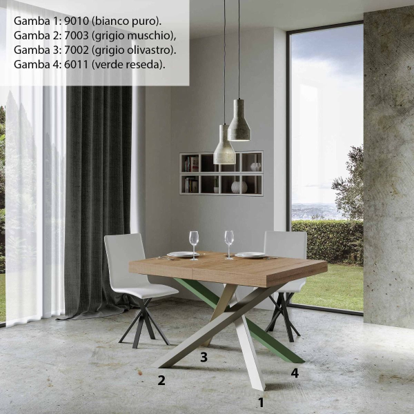 Volantis table Extendable to 390 White Ash top 90x130 frame 4/A