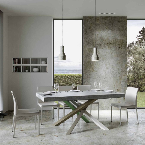 Volantis table 90x180 Extended 284 Cement top frame 4/A