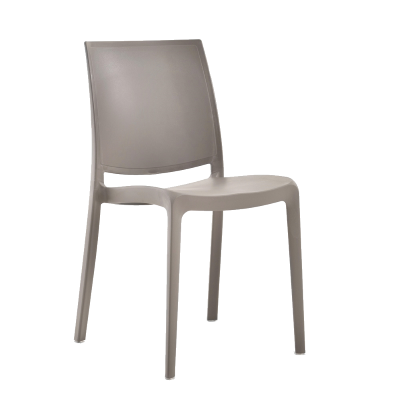 Garten- oder Küchenstuhl aus Polypropylen stapelbar - Set 2 FEBE taubengrau