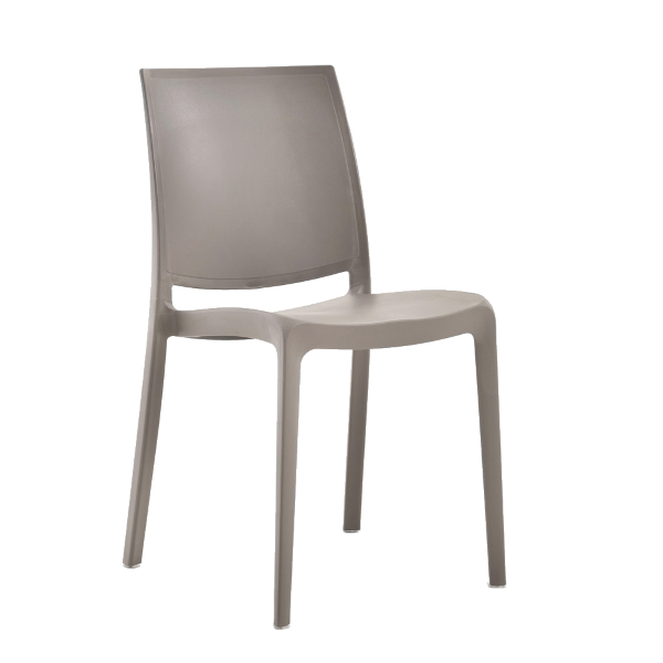 Garten- oder Küchenstuhl aus Polypropylen stapelbar - Set 2 FEBE taubengrau