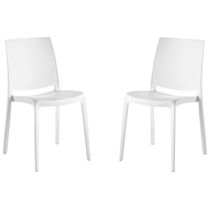 Garten- oder Küchenstuhl aus Polypropylen stapelbar - 2er-Set FEBE White