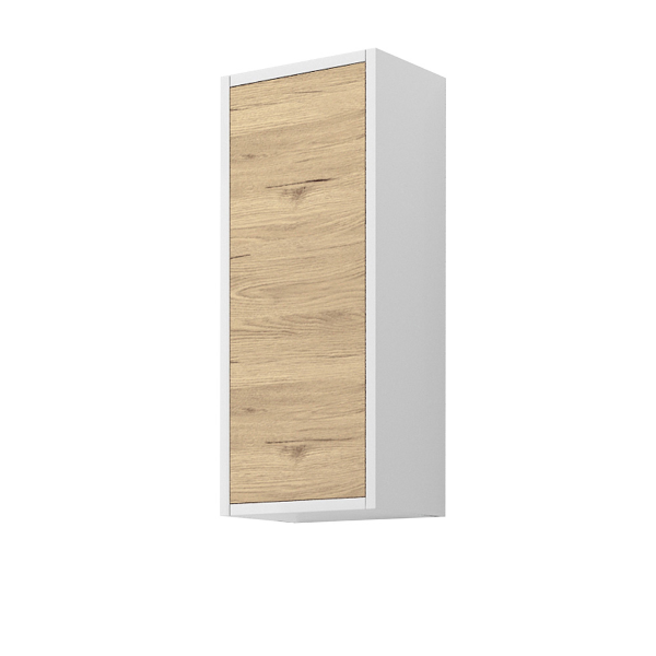 Reversible suspended wall unit 1 door LUNA 30x22xH71 White/Nature Oak