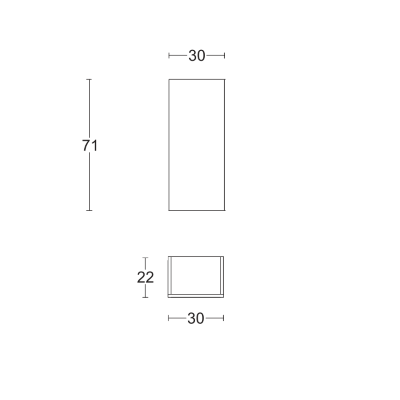 Reversible suspended wall unit 1 door LUNA 30x22xH71 White/White Oak