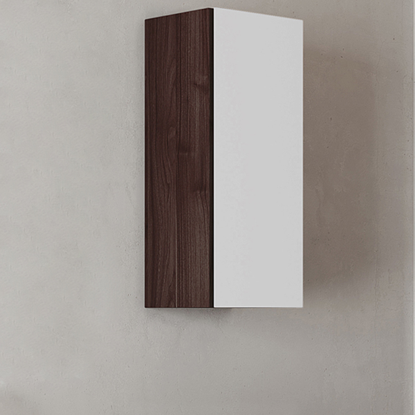 Suspended wall unit 1 reversible door 30x22xH71 GRACE4 Coffee Elm/White