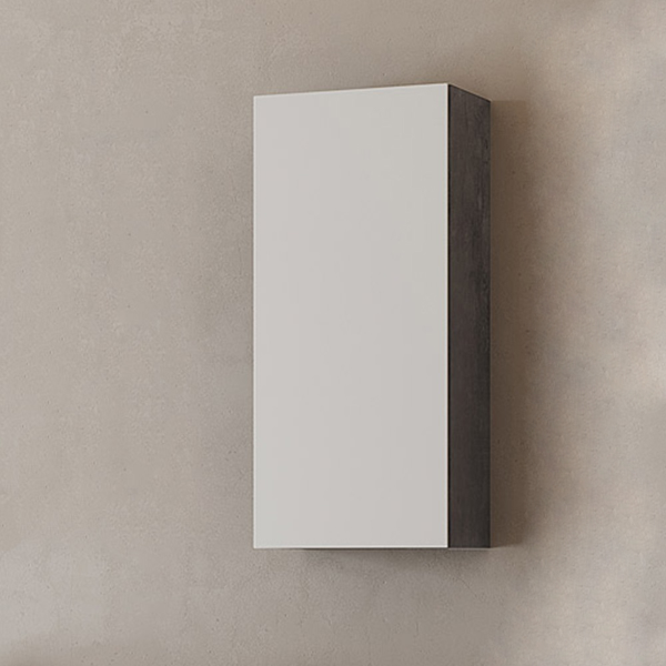 Élément mural suspendu 30x22xH71 1 porte réversible GRACE4 Tôle oxydée/Blanc brillant