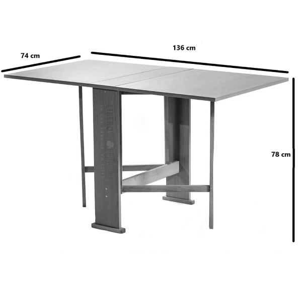 Mesa de comedor resellable de madera 136x74 cm SUSANNA Nogal