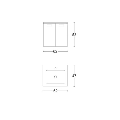 Meuble de salle de bain suspendu 62 cm chêne naturel avec vasque - ANGELA2