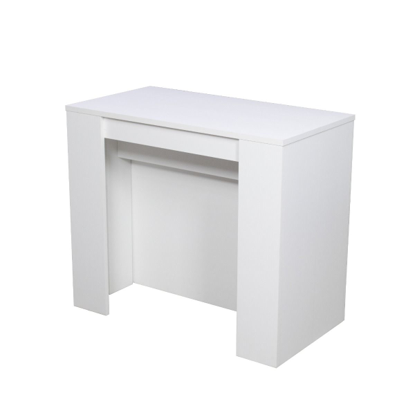 Tavolo Consolle Allungabile VENUS allungabile fino a 296 cm BIANCO FRASSINO allunghe interne