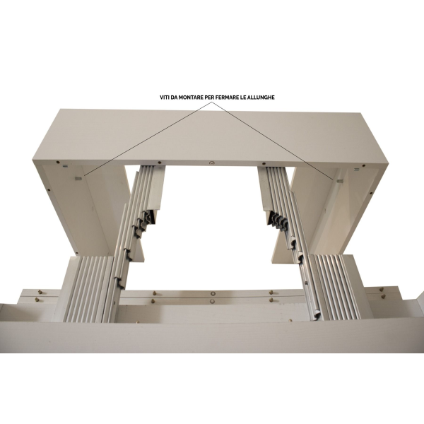 Tavolo Consolle Allungabile VENUS allungabile fino a 296 cm Antracite allunghe interne