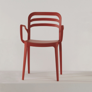 Stapelbarer Stuhl mit Außenarmen MEG Rot 1 Stück