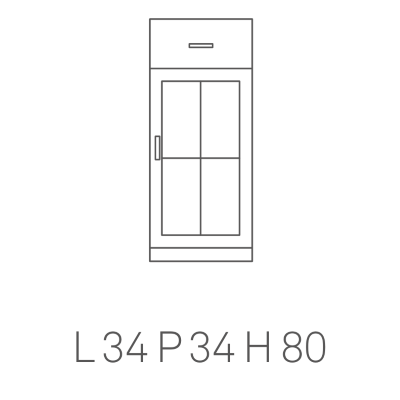 Multipurpose cabinet CRYSTAL 1 door with white mirror