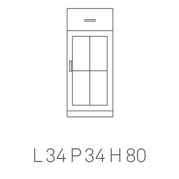 Multipurpose cabinet CRYSTAL 1 door with white mirror