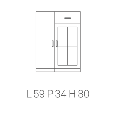 Multipurpose cabinet CRYSTAL 2 doors with mirror